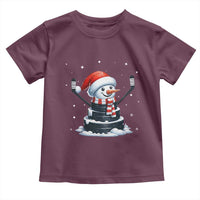 Hockey Puck Snowman Toddler T Shirt Funny Holiday Christmas Gift - Wonder Print Shop