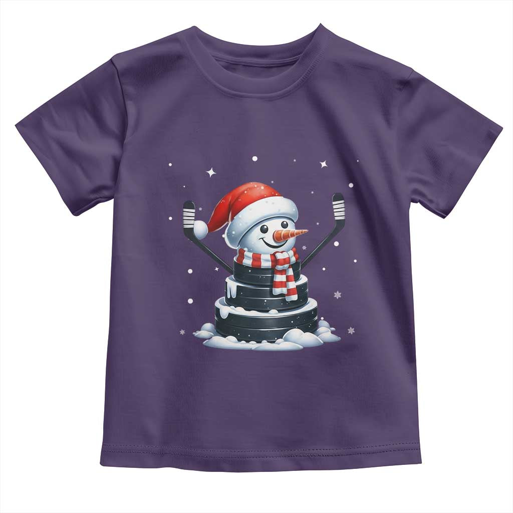 Hockey Puck Snowman Toddler T Shirt Funny Holiday Christmas Gift - Wonder Print Shop