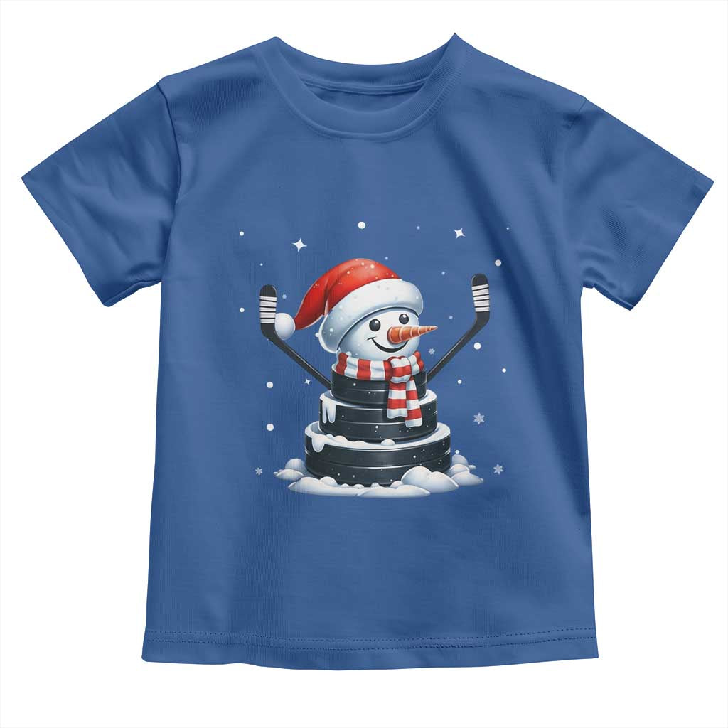 Hockey Puck Snowman Toddler T Shirt Funny Holiday Christmas Gift - Wonder Print Shop