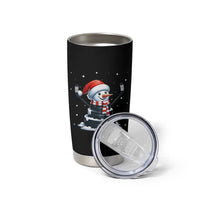 Hockey Puck Snowman Tumbler Cup Funny Holiday Christmas Gift - Wonder Print Shop
