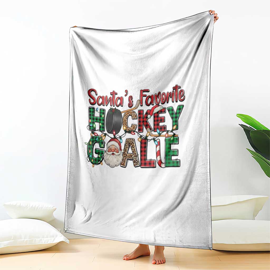 Santa Favorite Hockey Goalie Throw Blanket Funny Christmas Gift - Wonder Print Shop