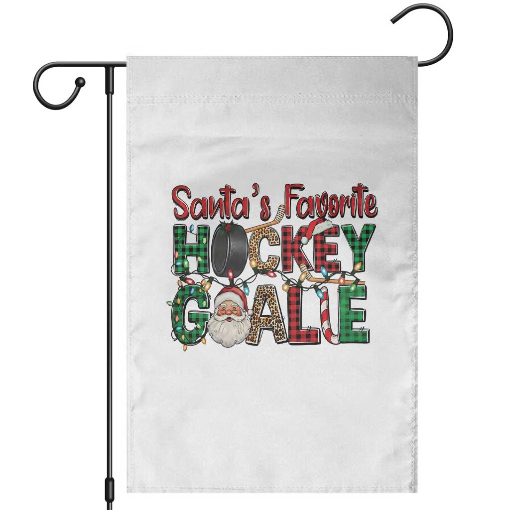 Santa Favorite Hockey Goalie Garden Flag Funny Christmas Gift - Wonder Print Shop