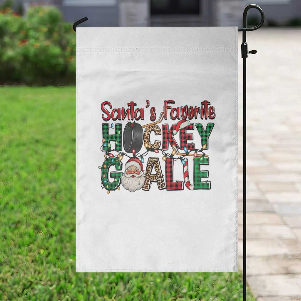 Santa Favorite Hockey Goalie Garden Flag Funny Christmas Gift - Wonder Print Shop