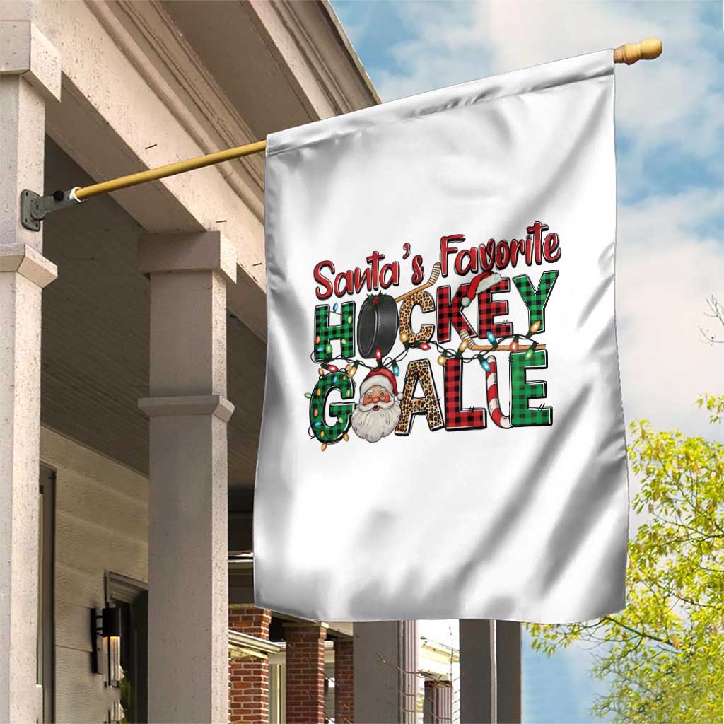 Santa Favorite Hockey Goalie Garden Flag Funny Christmas Gift - Wonder Print Shop