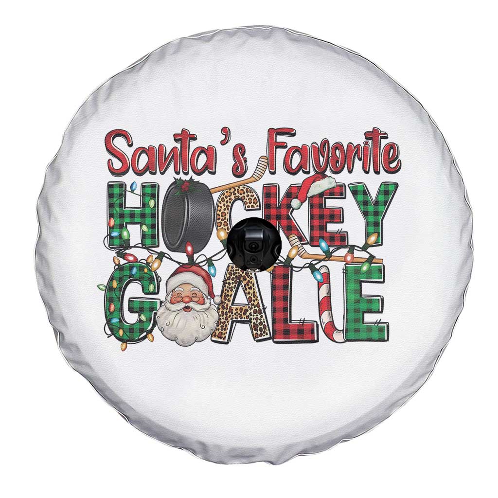 Santa Favorite Hockey Goalie Spare Tire Cover Funny Christmas Gift - Wonder Print Shop