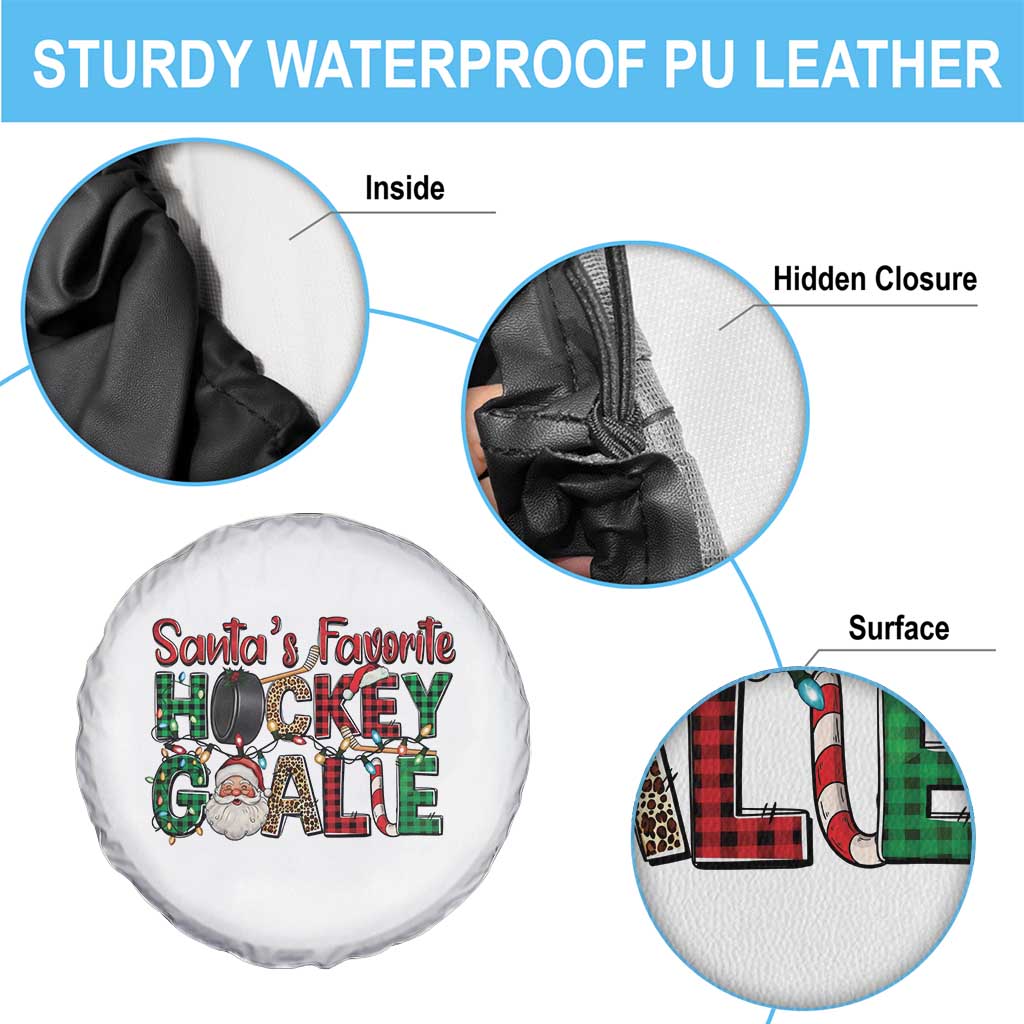 Santa Favorite Hockey Goalie Spare Tire Cover Funny Christmas Gift - Wonder Print Shop