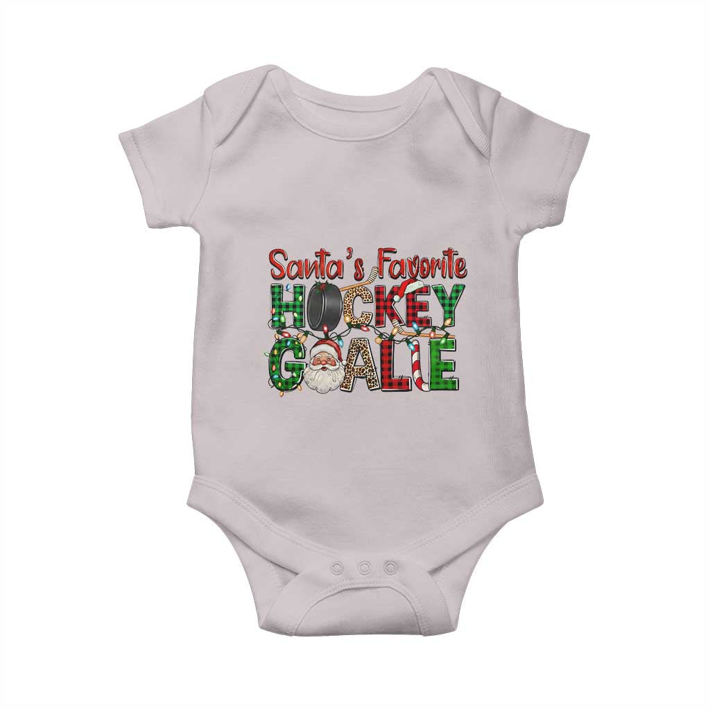 Santa Favorite Hockey Goalie Baby Onesie Funny Christmas Gift - Wonder Print Shop