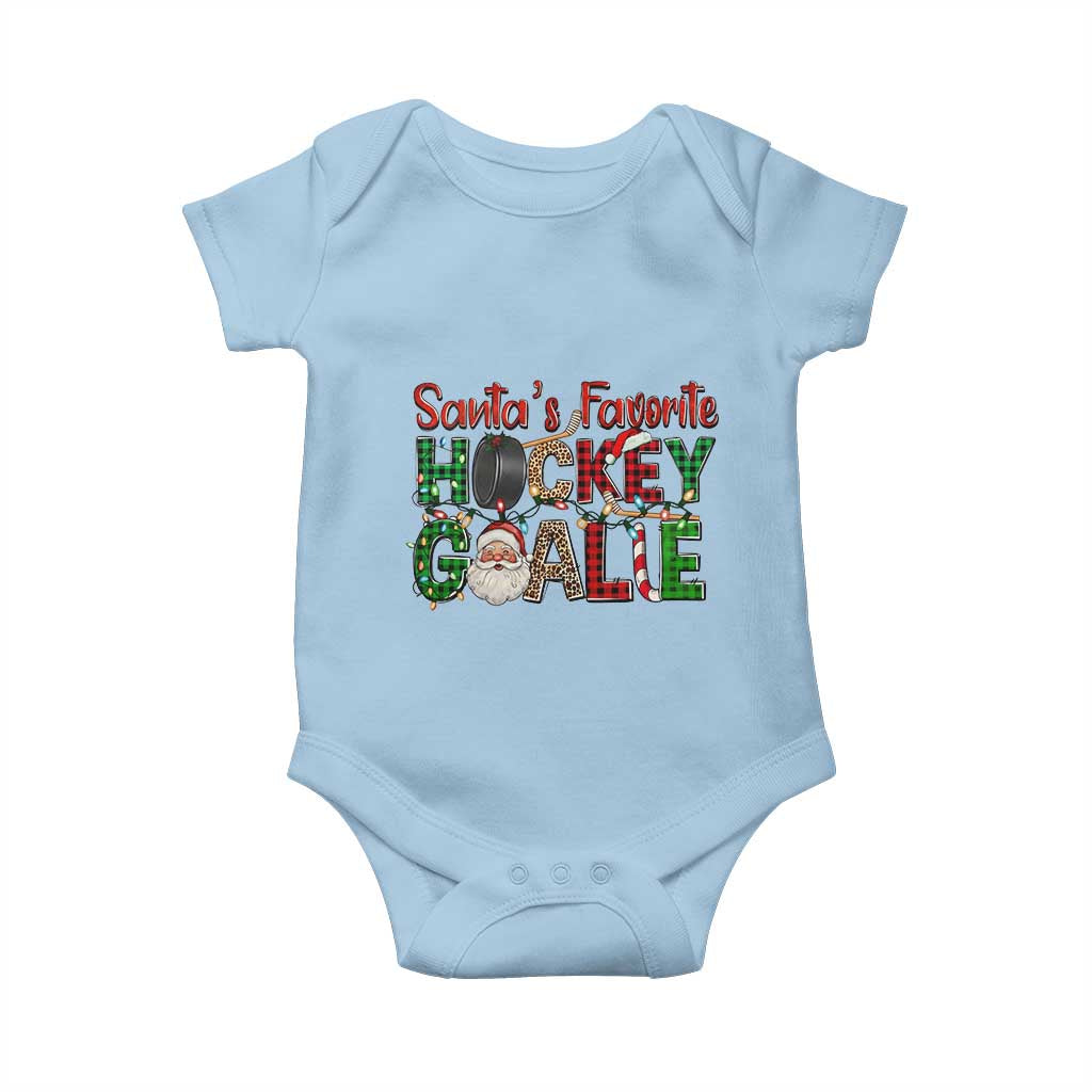 Santa Favorite Hockey Goalie Baby Onesie Funny Christmas Gift - Wonder Print Shop