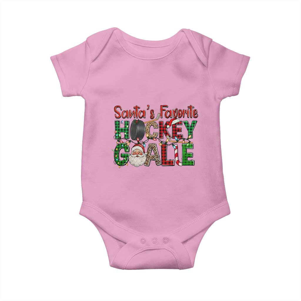 Santa Favorite Hockey Goalie Baby Onesie Funny Christmas Gift - Wonder Print Shop
