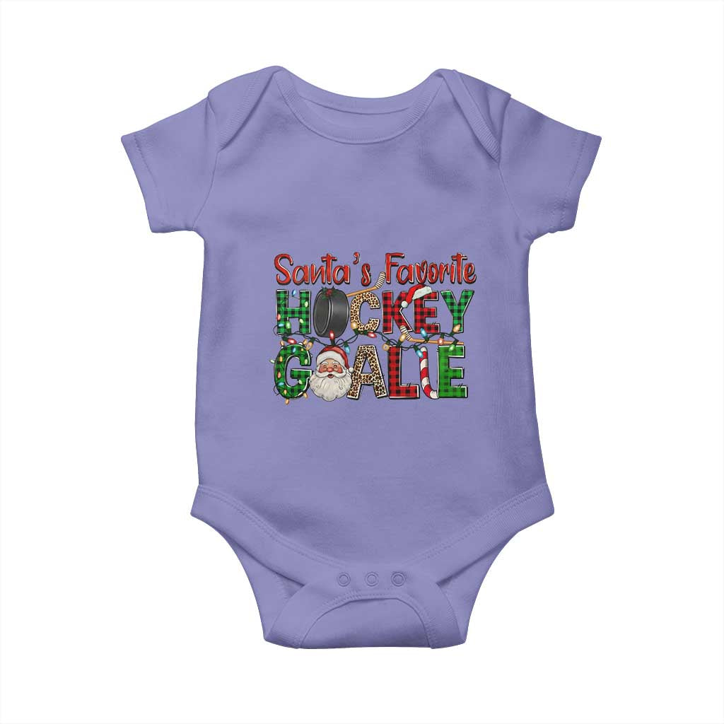 Santa Favorite Hockey Goalie Baby Onesie Funny Christmas Gift - Wonder Print Shop