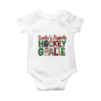 Santa Favorite Hockey Goalie Baby Onesie Funny Christmas Gift - Wonder Print Shop