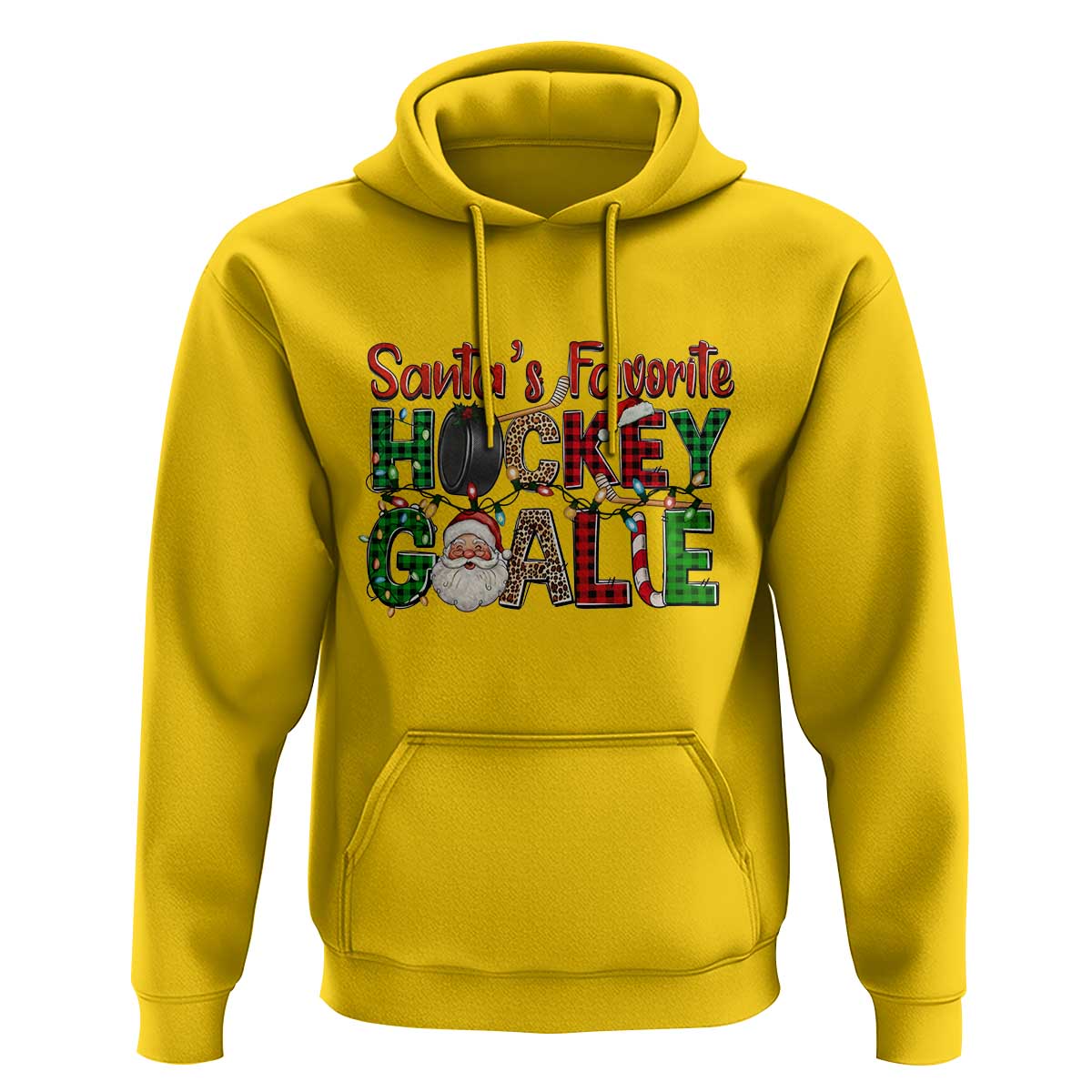 Santa Favorite Hockey Goalie Hoodie Funny Christmas Gift - Wonder Print Shop
