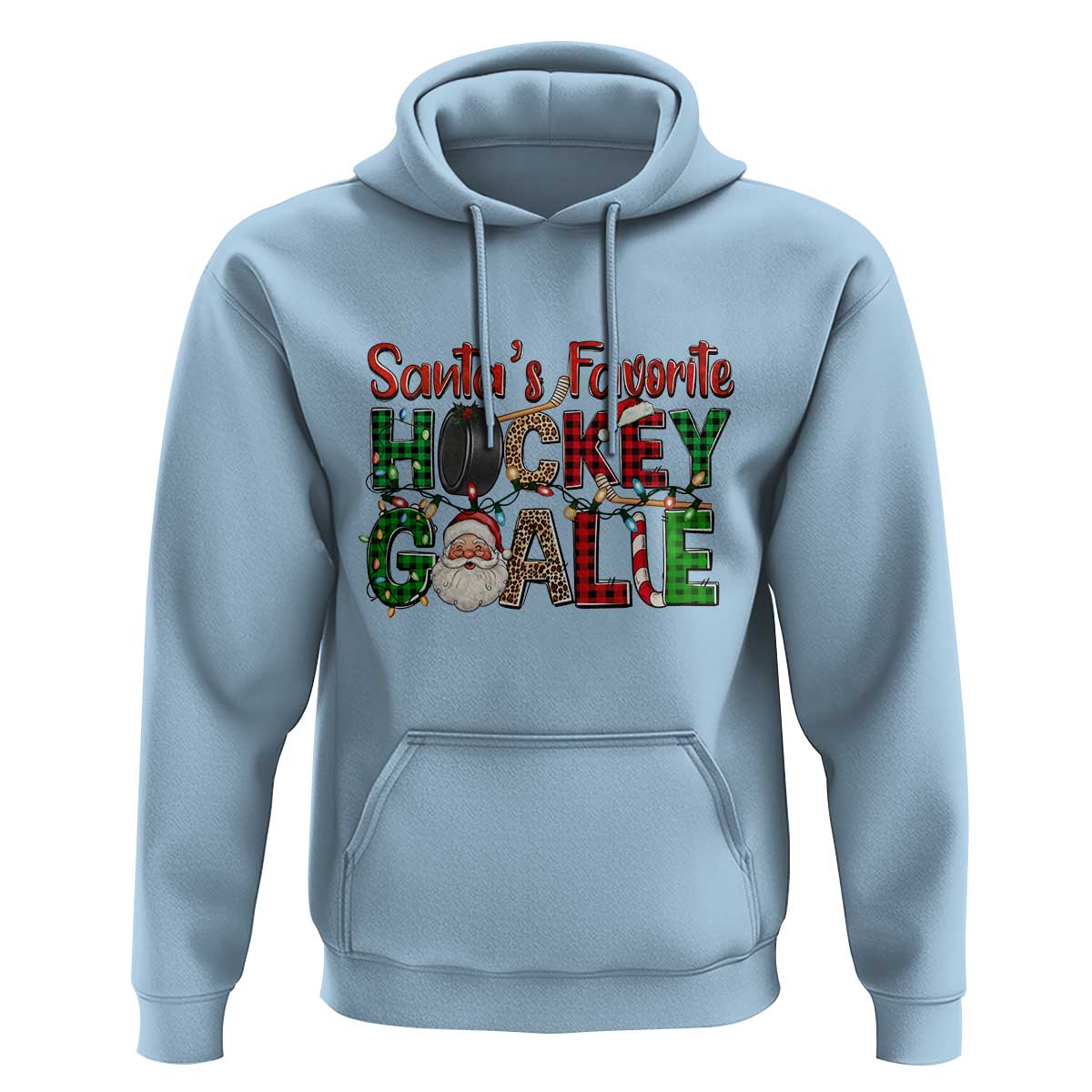 Santa Favorite Hockey Goalie Hoodie Funny Christmas Gift - Wonder Print Shop