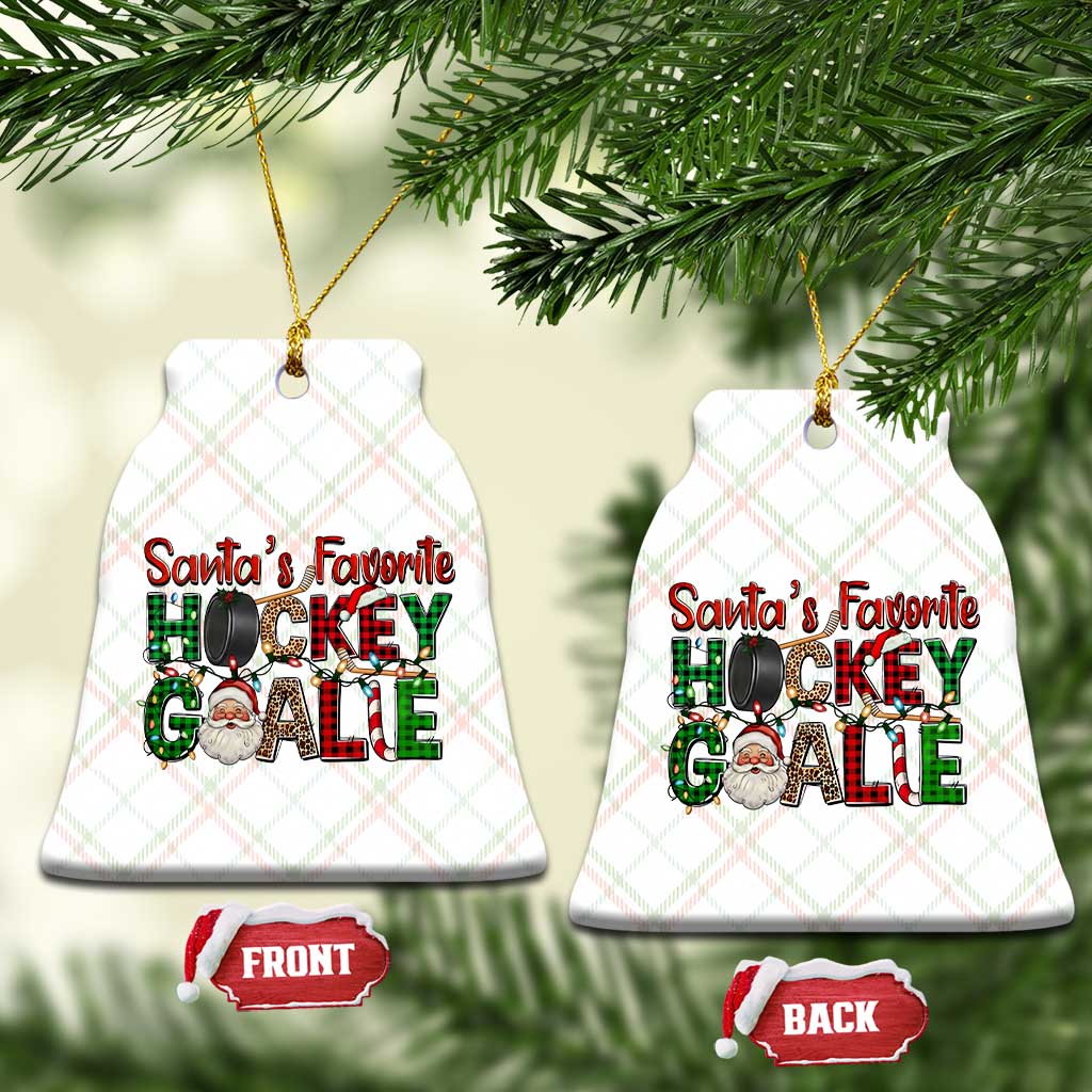Santa Favorite Hockey Goalie Ceramic Ornament Funny Christmas Gift - Wonder Print Shop