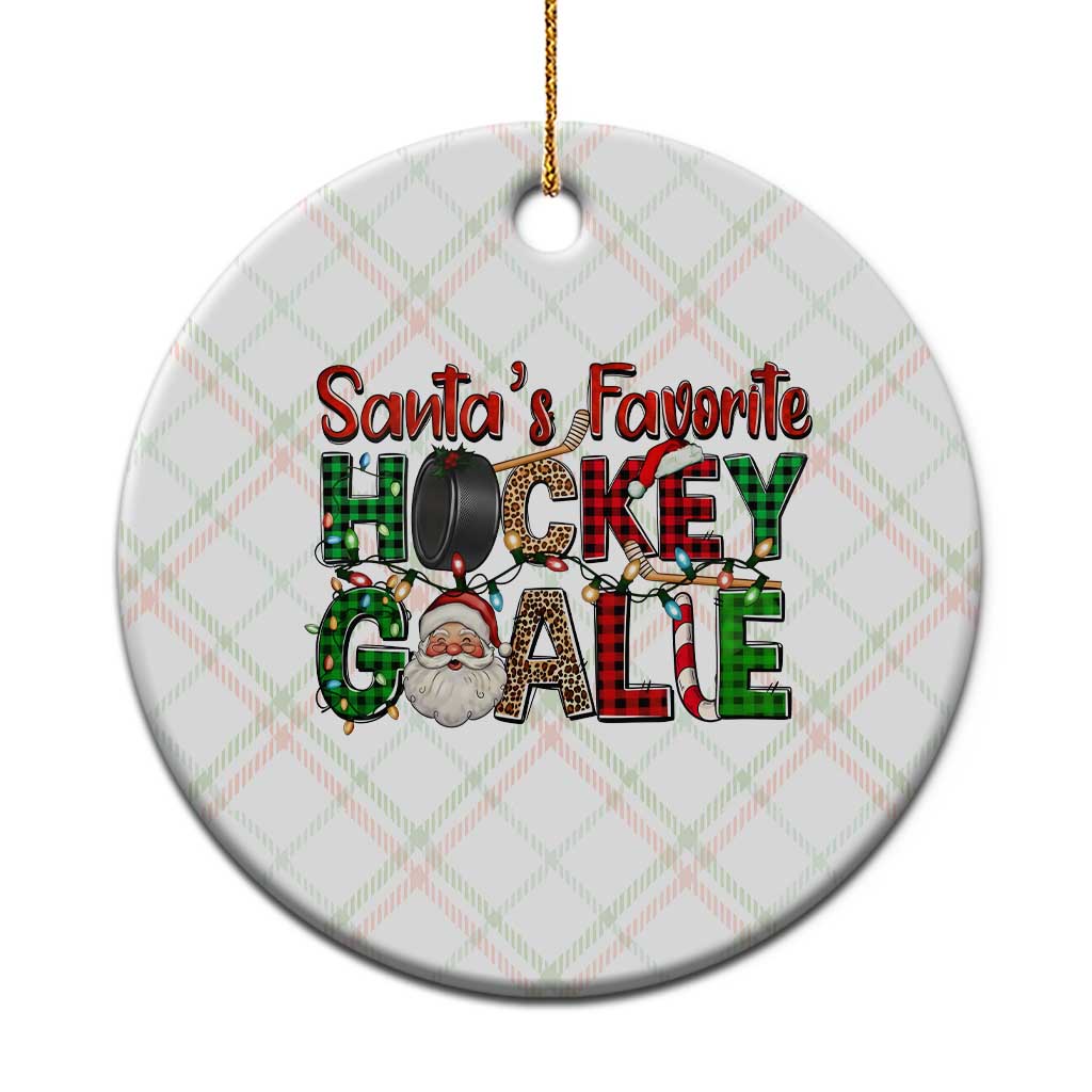 Santa Favorite Hockey Goalie Ceramic Ornament Funny Christmas Gift - Wonder Print Shop