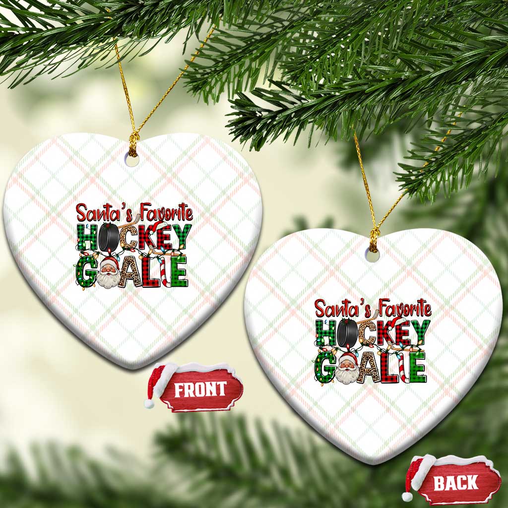 Santa Favorite Hockey Goalie Ceramic Ornament Funny Christmas Gift - Wonder Print Shop