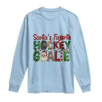 Santa Favorite Hockey Goalie Long Sleeve Shirt Funny Christmas Gift - Wonder Print Shop