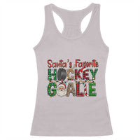 Santa Favorite Hockey Goalie Racerback Tank Top Funny Christmas Gift - Wonder Print Shop