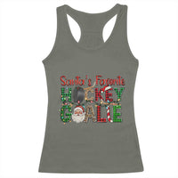 Santa Favorite Hockey Goalie Racerback Tank Top Funny Christmas Gift - Wonder Print Shop
