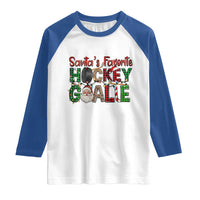 Santa Favorite Hockey Goalie Raglan Shirt Funny Christmas Gift - Wonder Print Shop