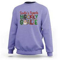 Santa Favorite Hockey Goalie Sweatshirt Funny Christmas Gift - Wonder Print Shop