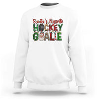 Santa Favorite Hockey Goalie Sweatshirt Funny Christmas Gift - Wonder Print Shop