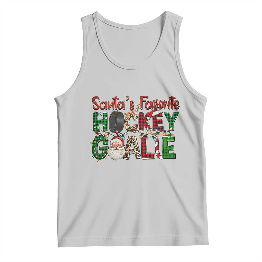 Santa Favorite Hockey Goalie Tank Top Funny Christmas Gift - Wonder Print Shop