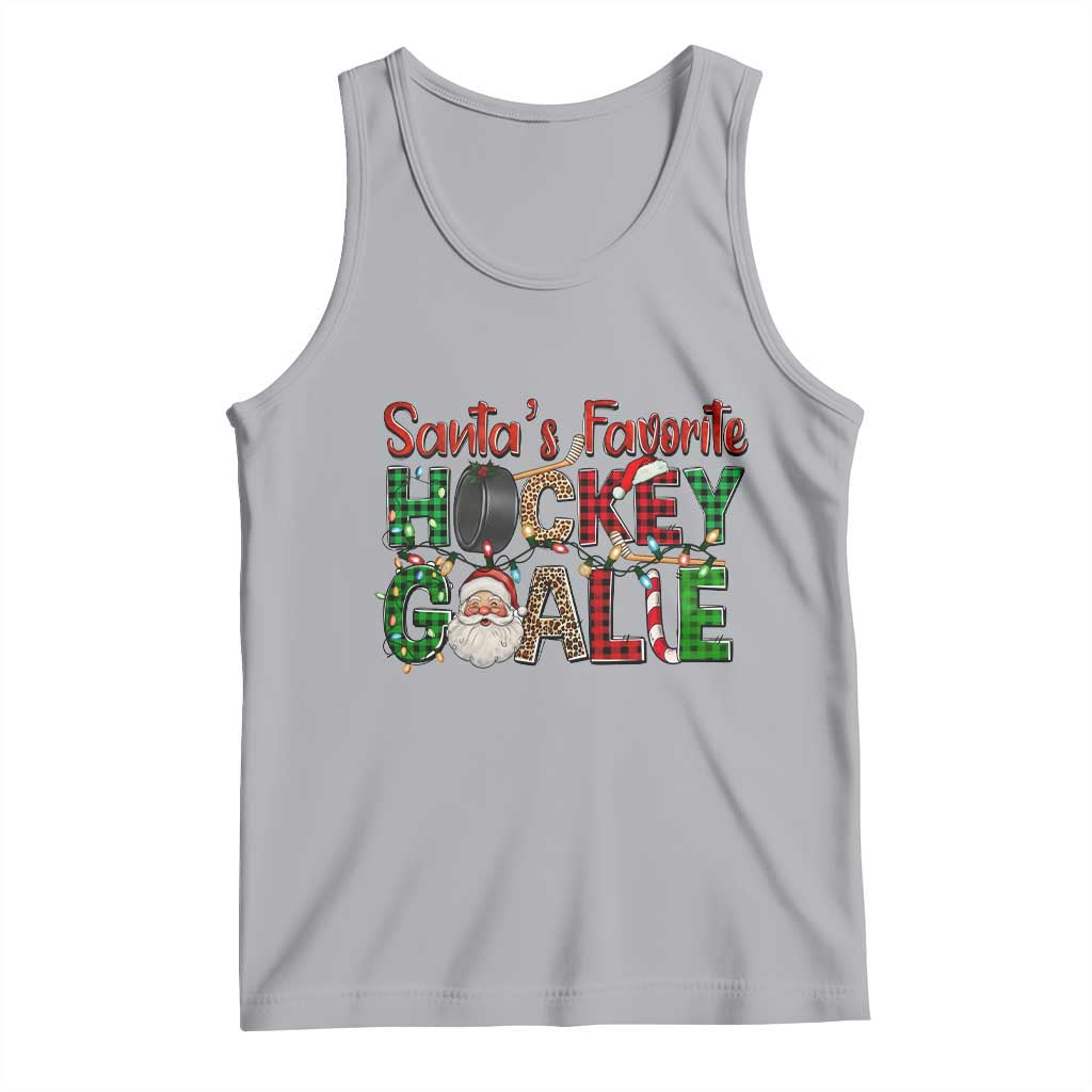Santa Favorite Hockey Goalie Tank Top Funny Christmas Gift - Wonder Print Shop