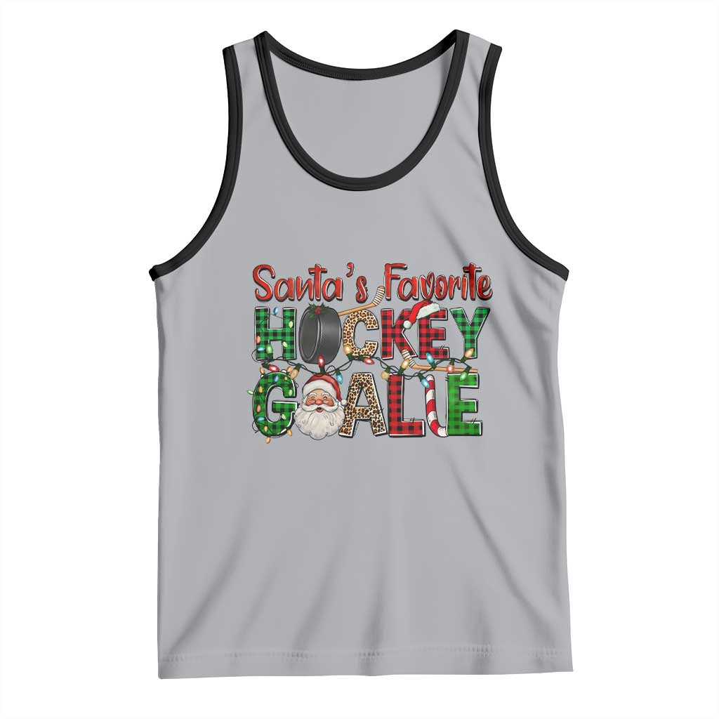 Santa Favorite Hockey Goalie Tank Top Funny Christmas Gift - Wonder Print Shop