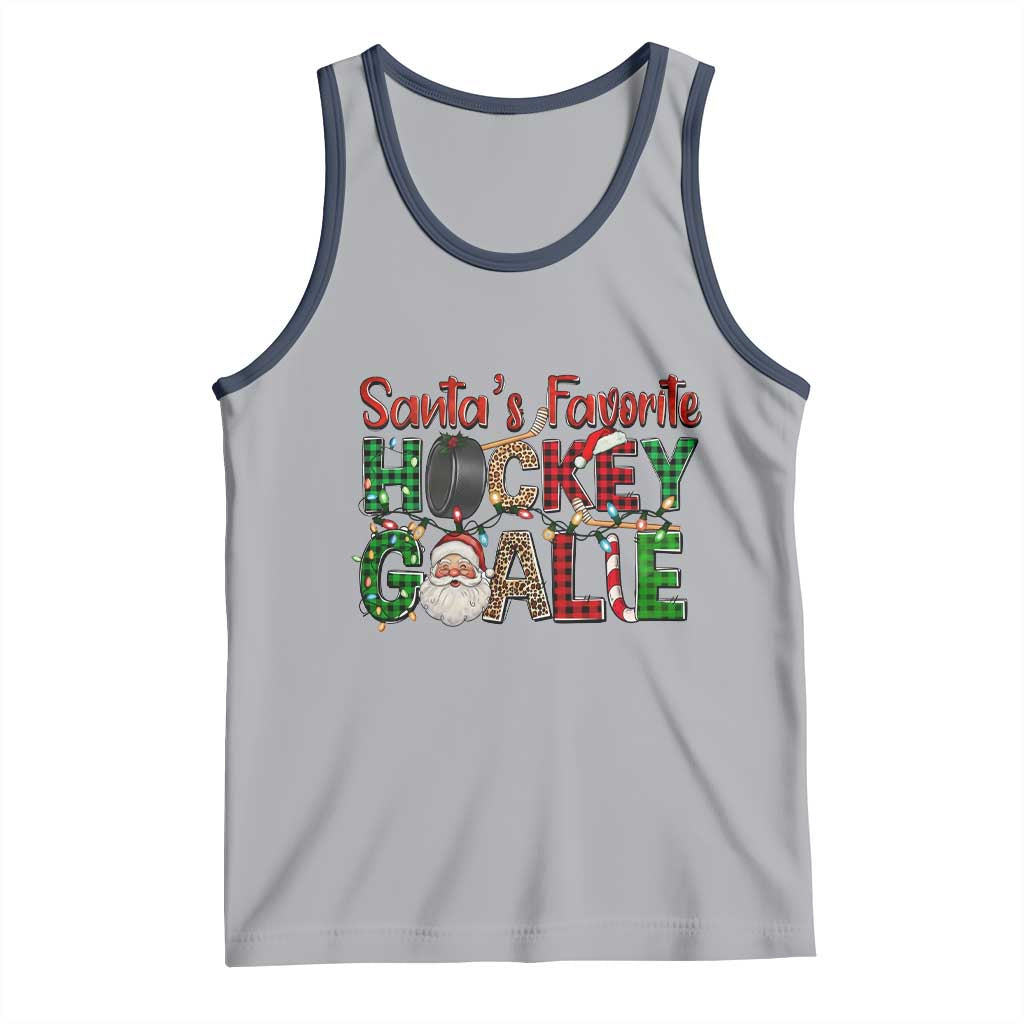 Santa Favorite Hockey Goalie Tank Top Funny Christmas Gift - Wonder Print Shop