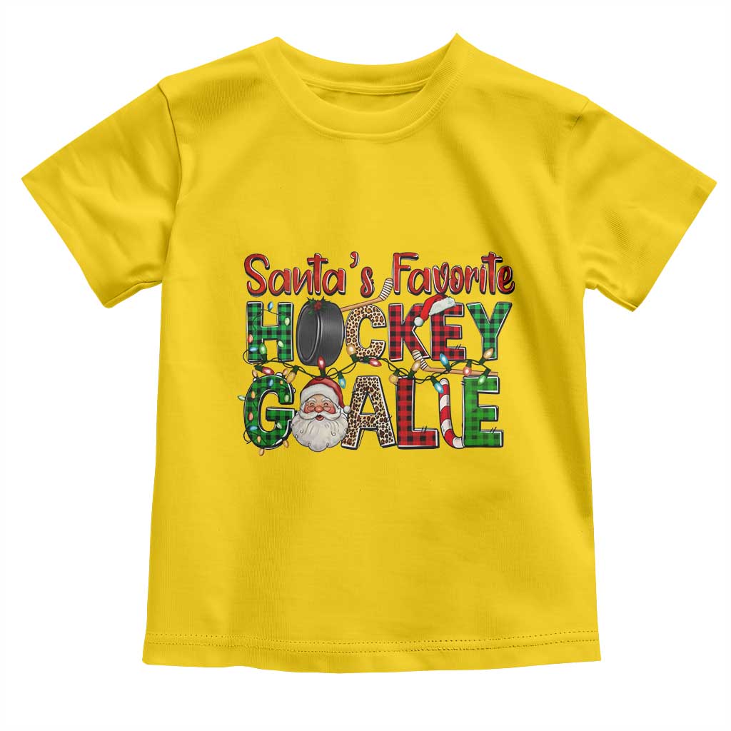 Santa Favorite Hockey Goalie Toddler T Shirt Funny Christmas Gift - Wonder Print Shop