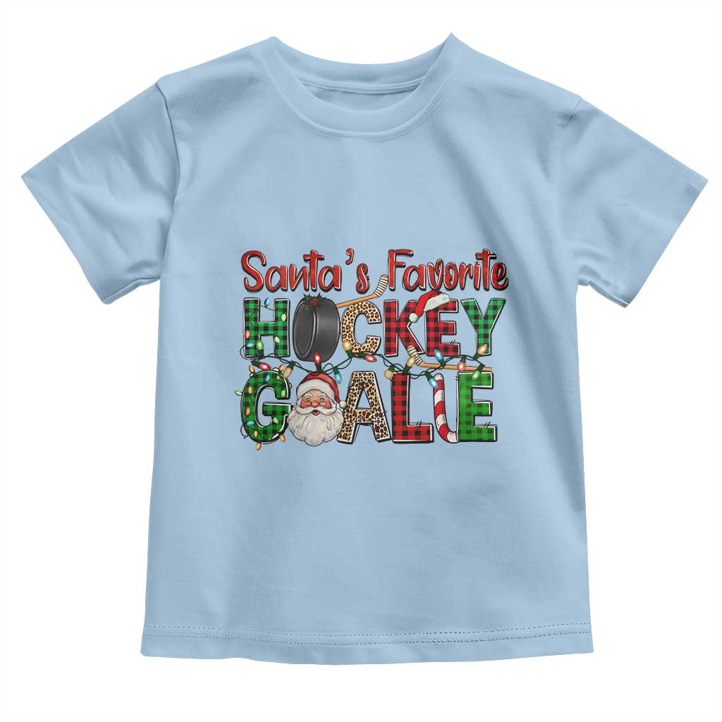 Santa Favorite Hockey Goalie Toddler T Shirt Funny Christmas Gift - Wonder Print Shop