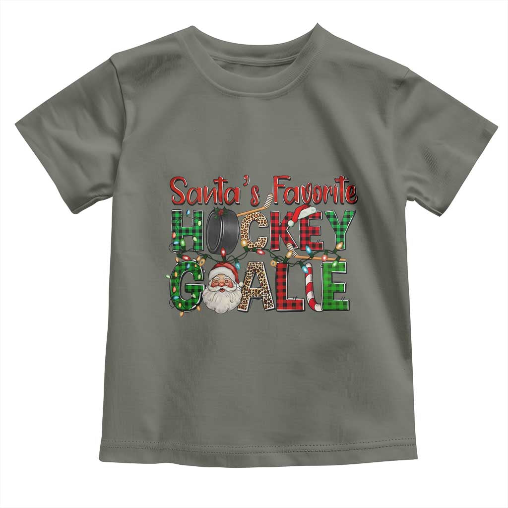 Santa Favorite Hockey Goalie Toddler T Shirt Funny Christmas Gift - Wonder Print Shop