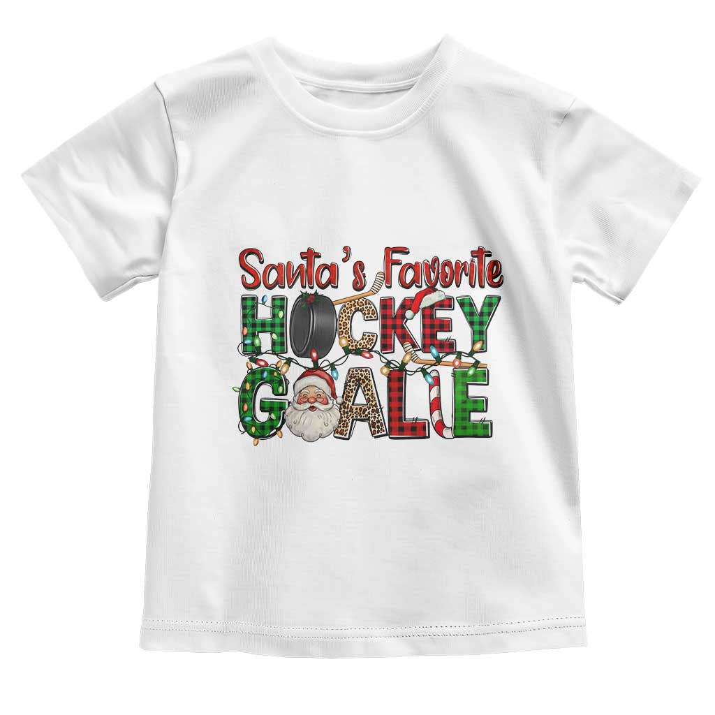 Santa Favorite Hockey Goalie Toddler T Shirt Funny Christmas Gift - Wonder Print Shop