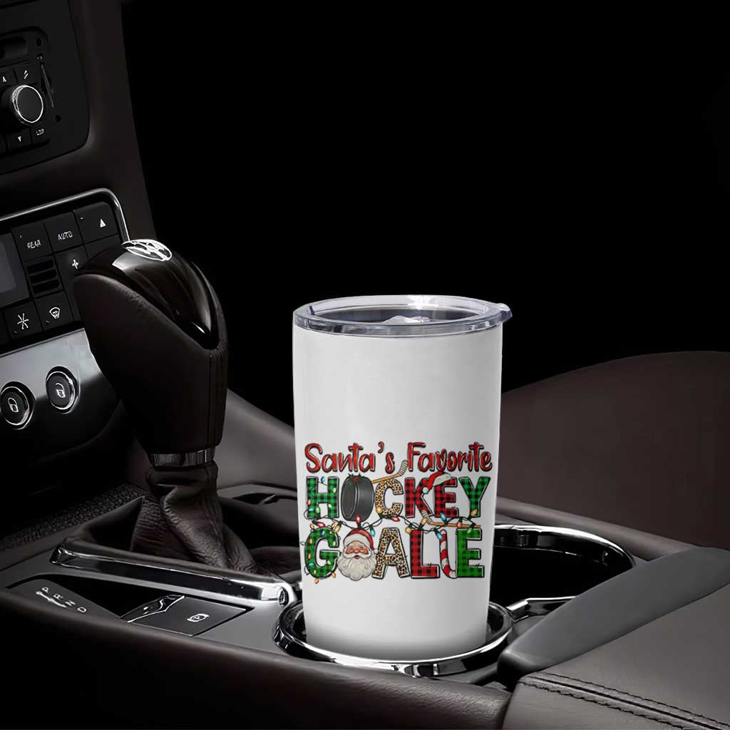 Santa Favorite Hockey Goalie Tumbler Cup Funny Christmas Gift - Wonder Print Shop