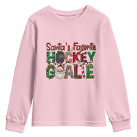 Santa Favorite Hockey Goalie Youth Sweatshirt Funny Christmas Gift - Wonder Print Shop