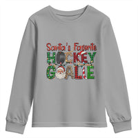 Santa Favorite Hockey Goalie Youth Sweatshirt Funny Christmas Gift - Wonder Print Shop