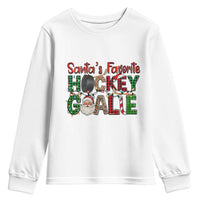 Santa Favorite Hockey Goalie Youth Sweatshirt Funny Christmas Gift - Wonder Print Shop