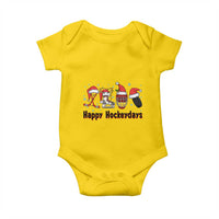 Happy Hockeydays Baby Onesie Funny Christmas Ice Hockey Gift - Wonder Print Shop
