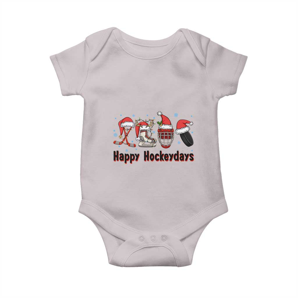 Happy Hockeydays Baby Onesie Funny Christmas Ice Hockey Gift - Wonder Print Shop