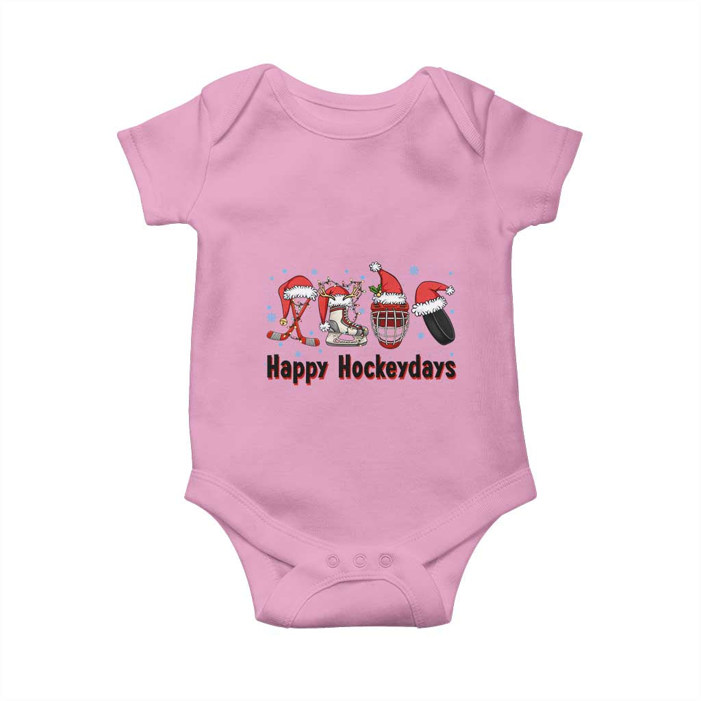 Happy Hockeydays Baby Onesie Funny Christmas Ice Hockey Gift - Wonder Print Shop