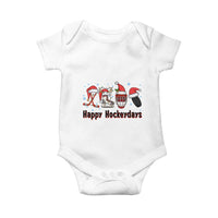 Happy Hockeydays Baby Onesie Funny Christmas Ice Hockey Gift - Wonder Print Shop