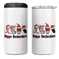 Happy Hockeydays 4 in 1 Can Cooler Tumbler Funny Christmas Ice Hockey Gift - Wonder Print Shop