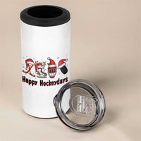 Happy Hockeydays 4 in 1 Can Cooler Tumbler Funny Christmas Ice Hockey Gift - Wonder Print Shop
