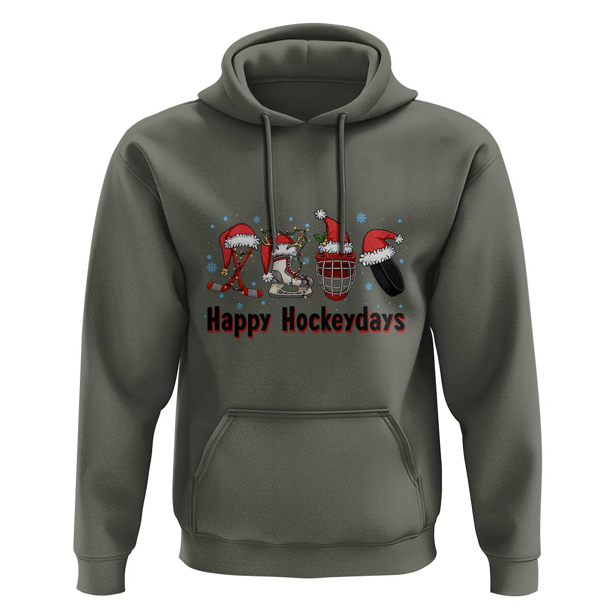 Happy Hockeydays Hoodie Funny Christmas Ice Hockey Gift - Wonder Print Shop