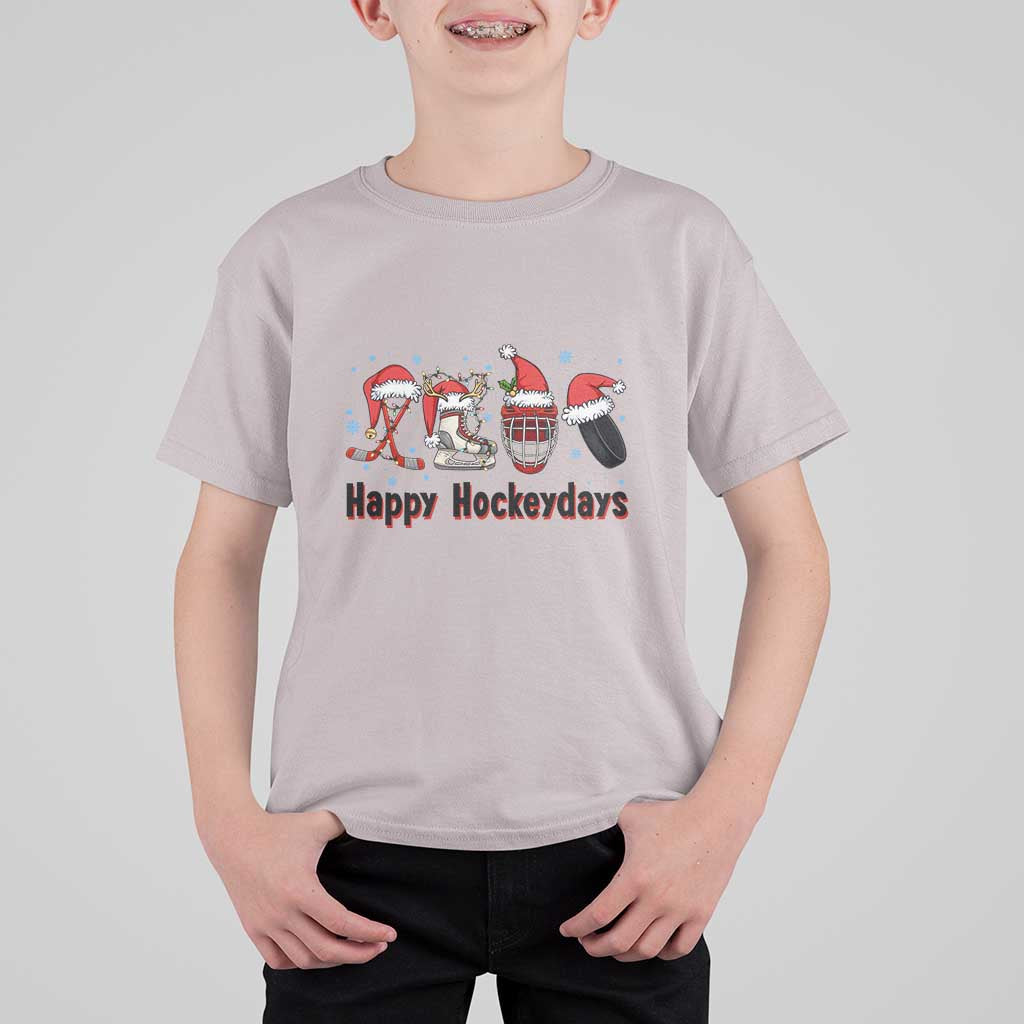 Happy Hockeydays T Shirt For Kid Funny Christmas Ice Hockey Gift - Wonder Print Shop