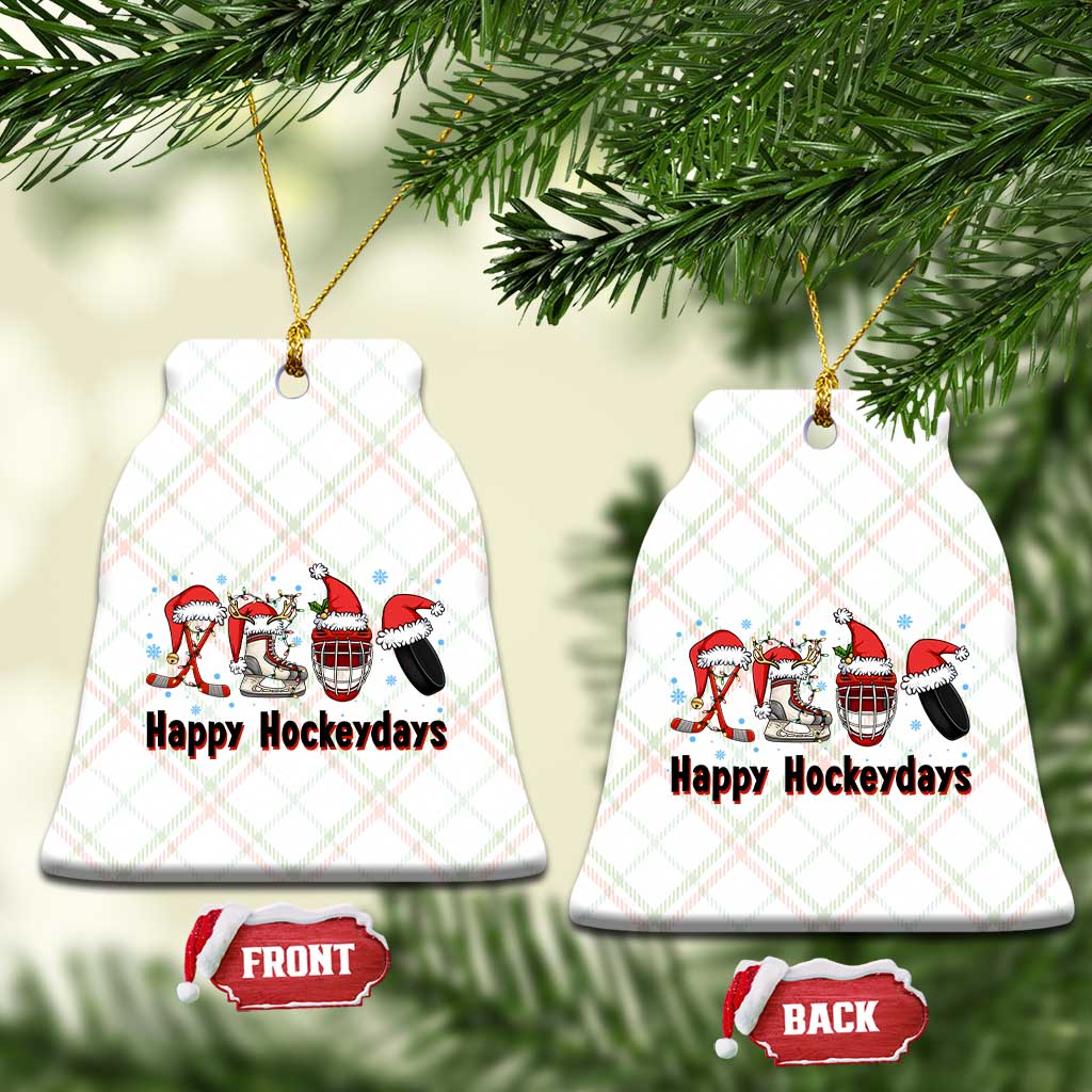 Happy Hockeydays Ceramic Ornament Funny Christmas Ice Hockey Gift - Wonder Print Shop