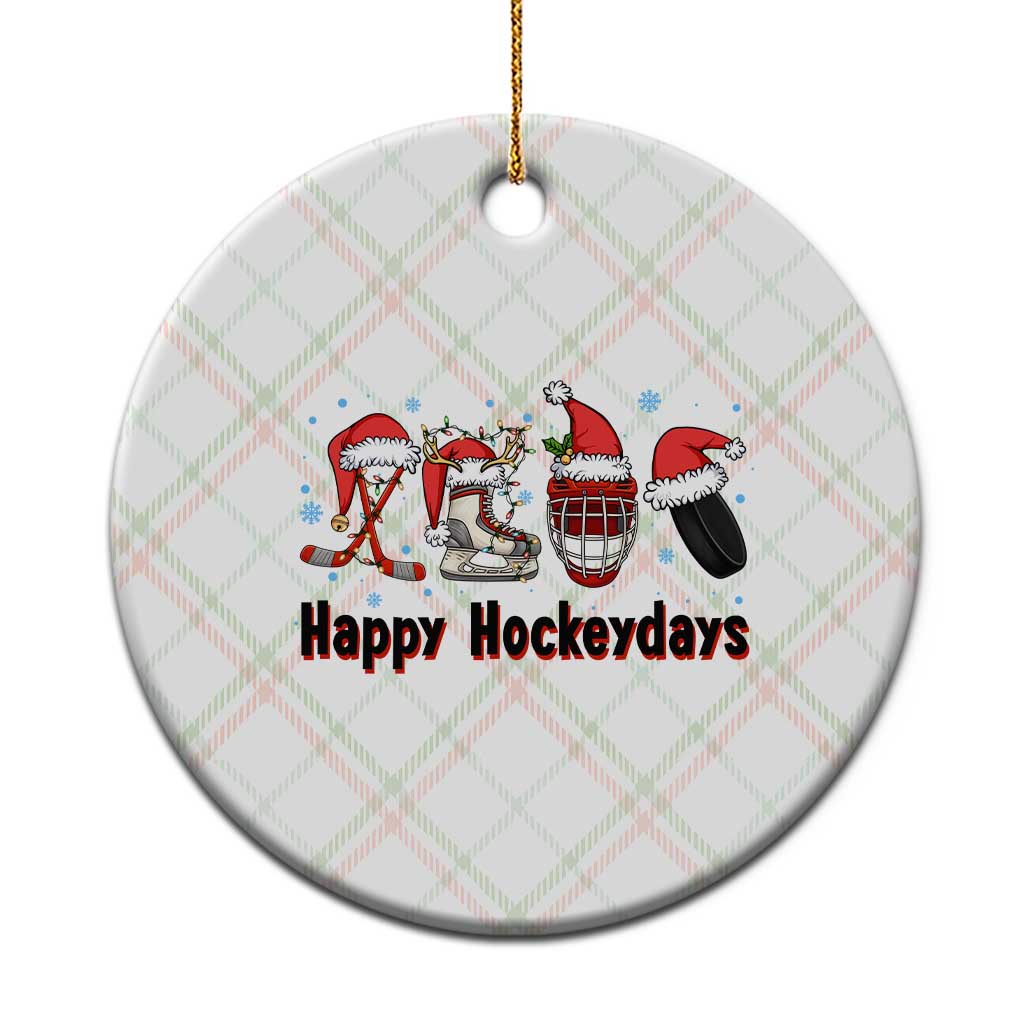 Happy Hockeydays Ceramic Ornament Funny Christmas Ice Hockey Gift - Wonder Print Shop