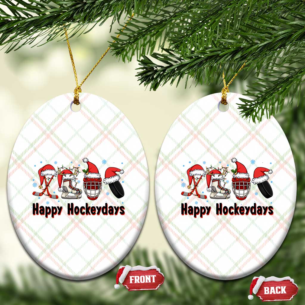 Happy Hockeydays Ceramic Ornament Funny Christmas Ice Hockey Gift - Wonder Print Shop