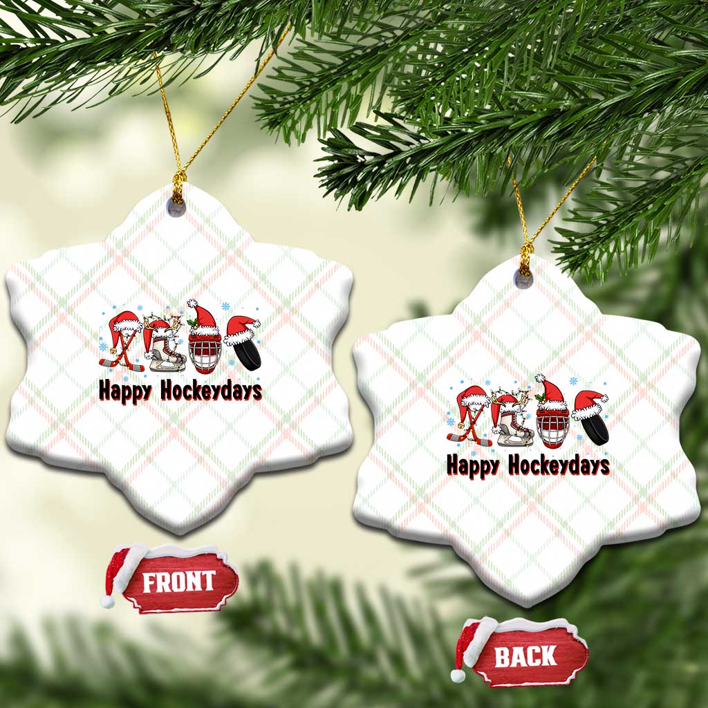 Happy Hockeydays Ceramic Ornament Funny Christmas Ice Hockey Gift - Wonder Print Shop